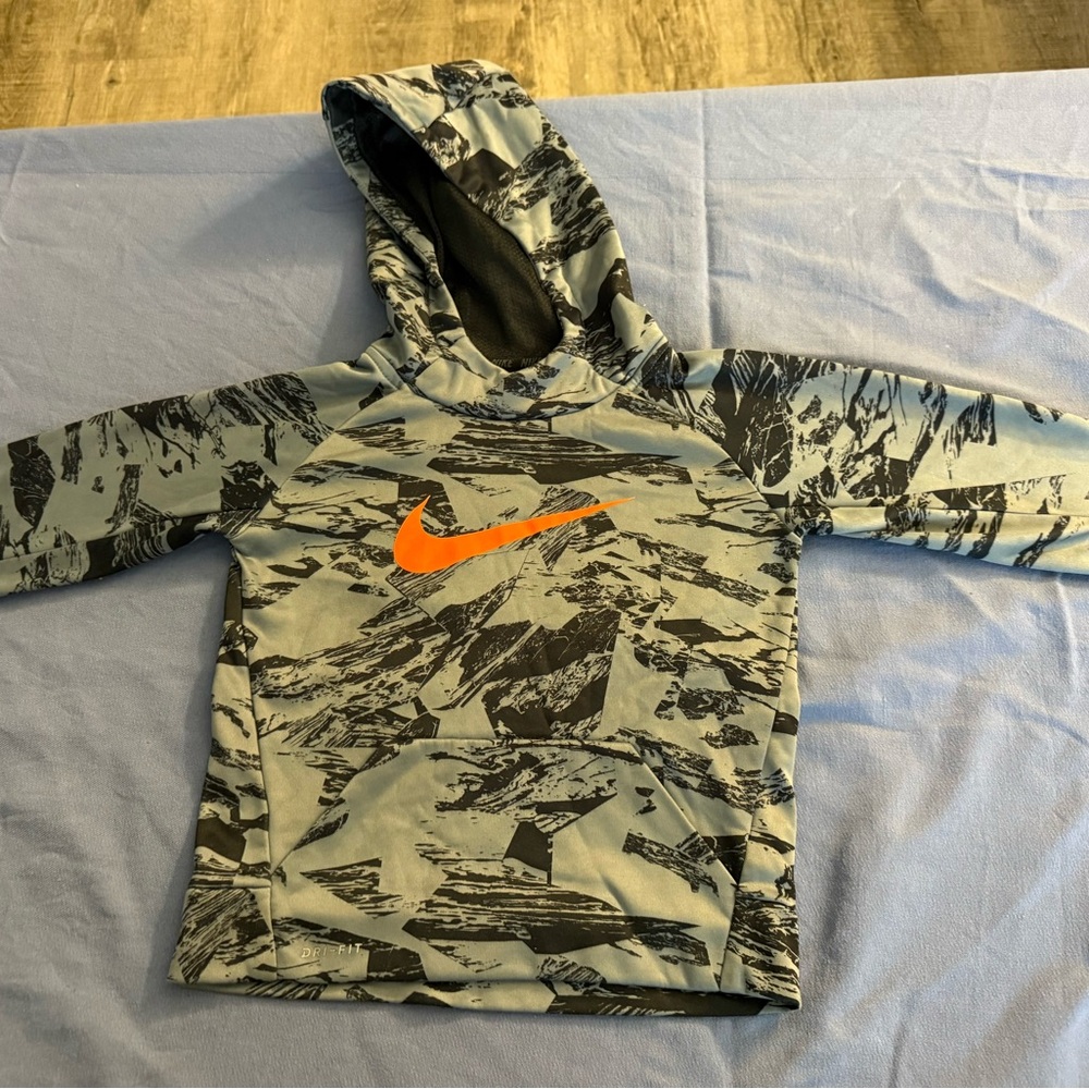 Nike Gray and Orange Sweatshirt with Hood